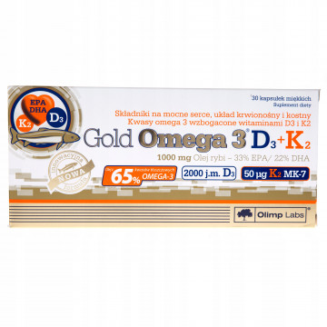 Olimp Gold Omega 3 D3 + K2 (рыбий жир, омега, витамин D3, витамин K) 30 капсул