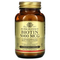 Biotin (биотин) 5000 мкг 100 растительных капсул Solgar