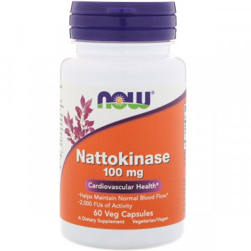 Nattokinase 100 мг (Наттокиназа) 60 капсул NOW Foods
