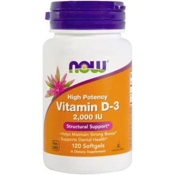 Vitamin D3 2000 ME (витамин D) 120 гелевых капсул NOW Foods
