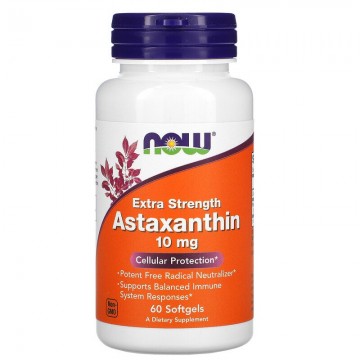 Astaxanthin 10 мг (Астаксантин) 60 мягких капсул NOW FOODS