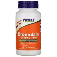 Bromelain (бромелаин) 500 мг, 60 растительных капсул NOW Foods