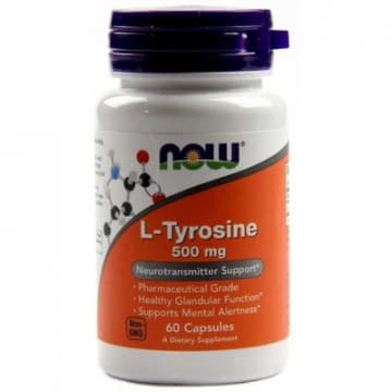 L-Tyrosine 500 мг (тирозин) 60 капсул NOW