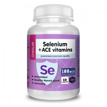 Selenium (Селен) + АСЕ витамины, 60 капсул Bombbar