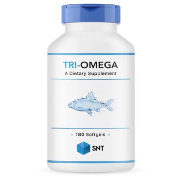 TRI-Omega (омега, рыбий жир, жирные кислоты, триглицериды) 180 капсул SNT