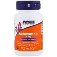 Astaxanthin, Астаксантин 4 мг - 60 вег. капсул NOW FOODS