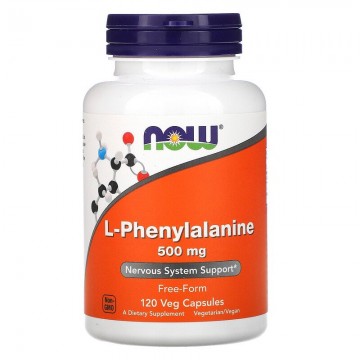 L-phenylalanine 500 мг (L-фенилаланин) 120 растительных капсул NOW Foods