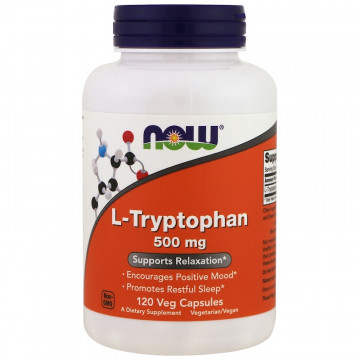 L-Tryptophan 500 мг (триптофан) 120 растительных капсул NOW Foods