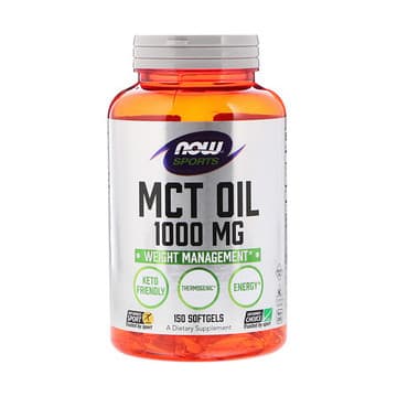 MCT Oil 1000 мг (мст масло, триглицериды со средней длиной цепочки) 150 капсул NOW Foods