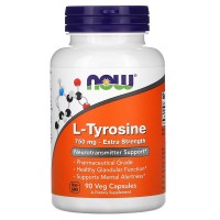 L-Tyrosine (тирозин) 750 мг 90 растительных капсул NOW Foods