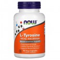 L-Tyrosine 750 мг (тирозин) 90 растительных капсул NOW Foods