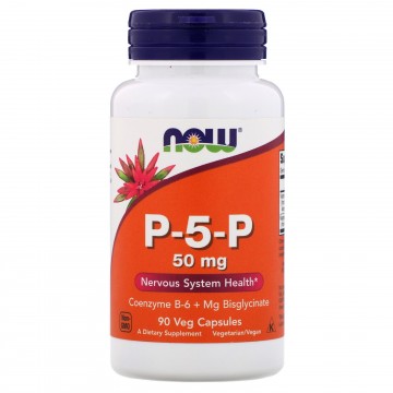 P-5-P (пиридоксаль-5-фосфат) 50 мг 90 растительных капсул NOW Foods