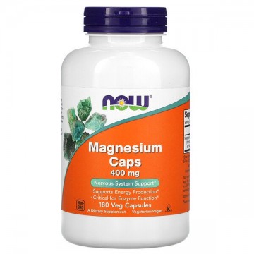 Magnesium (магний оксид, магний цитрат, магний аспартат) 400 мг 180 растительных капсул NOW Foods