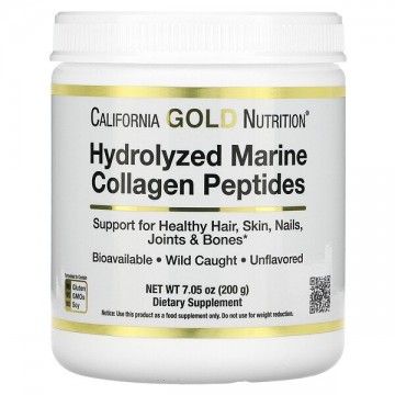 Hydrolyzed Marine Collagen Peptides (морской коллаген) 200 г California Gold Nutrition