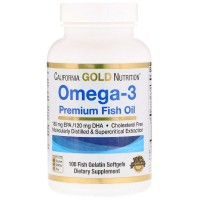 Omega-3 Premium Fish Oil (омега, рыбий жир) 100 гелевых капсул California Gold