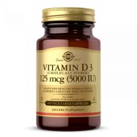 Vitamin D3 (витамин D, холекальциферол) 5000 ME 60 растительных капсул Solgar