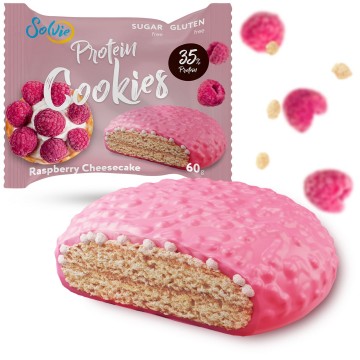 Печенье “Малиновый чизкейк” с йогуртовой глазурью 60 г Solvie