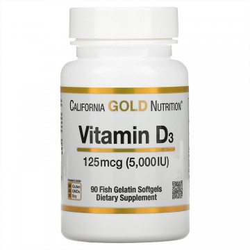Vitamin D3 5000ME 90 гелевых капсул (витамин D) California Gold Nutrition