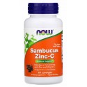 SAMBUCUS ZINC-C (Цинк с витамином С и бузиной) 60 пастилок NOW Foods