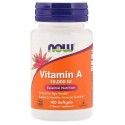 Vitamin A 10000 ME (витамин А) 100 гелевых капсул NOW Foods