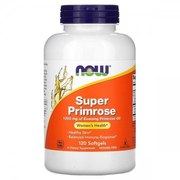 Super Primrose 1300 мг (Масло вечерней примулы) 120 желатиновых капсул NOW Foods