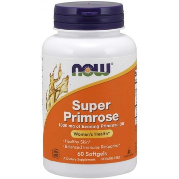 Super Primrose 1300 мг (Масло вечерней примулы) 60 желатиновых капсул NOW Foods