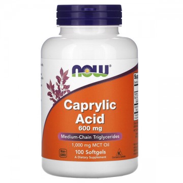 Caprylic Acid 600 мг (каприловая кислота) 100 мягких капсул NOW Foods