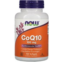 CoQ10 100 мг (коэнзим Q10, Ку10) 150 мягких капсул NOW Foods