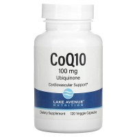 CoQ10 100 мг (коэнзим, q10, ку10, ку-10, омолаживающее) 120 растительных капсул Lake Avenue