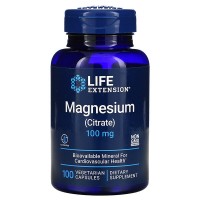 Magnesium Citrate 100 мг (цитрат магния, магний) 100 растительных капсул Life Extension