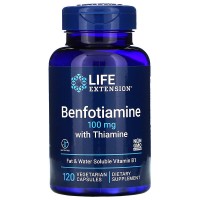 Benfotiamine with Thiamine 100 мг (бенфотиамин, тиамин, витамин B1) 120 растительных капсул Life Extension