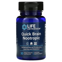 Quick Brain Nootropic (ноотропы) 30 растительных капсул Life Extension