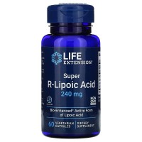 Super R-Lipoic Acid 240 мг (липоевая кислота) 60 растительная кислота Life Extension