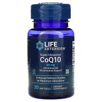 Super Ubiquinol CoQ10 with Mitochondrial 50 мг (Убихинол, коэнзим Q10, мумие) 30 желатиновых капсул Life Extension