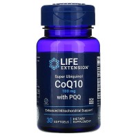 Super Ubiquinol CoQ10 100 мг with PQQ 10 мг (Убихинол, коэнзим Q10, пирролохинолинхинон) 30 желатиновых капсул Life Extension