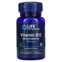 Vitamin B12 Methylcobalamin 500 мкг (метилкобаламин, витамин B12) 100 растительных леденцов Life Extension