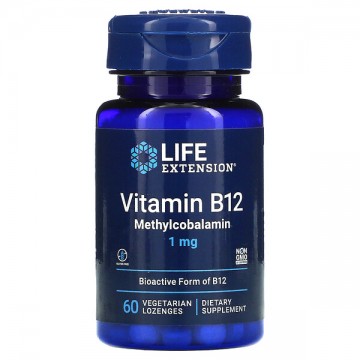 Vitamin B12 Methylcobalamin 1000 мкг (метилкобаламин, витамин B12) 60 растительных леденцов Life Extension
