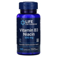 Vitamin B3 Niacin 500 мг (ниацин, витамин B3) 100 капсул Life Extension