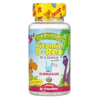 Dinosaurs Vitamin D-Rex (витамин D для детей) 90 жевательных таблеток KAL
