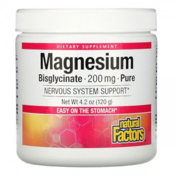 Magnesium Bisglycinate (биглицинат магния, магний) 200 мг 120 грамм Natural Factors