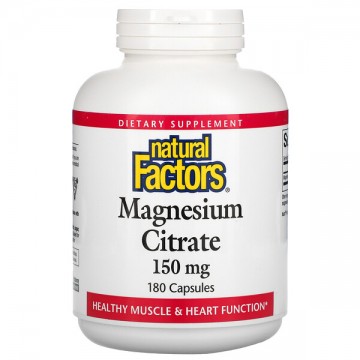 Magnesium Citrate (цитрат магния, магний) 150 мг 180 капсул Natural Factors