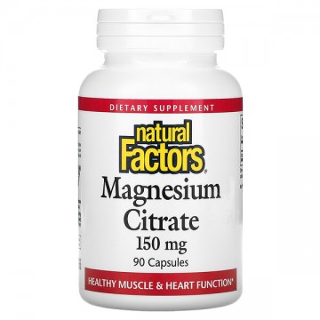Magnesium Citrate (цитрат магния, магний) 150 мг 90 капсул Natural Factors