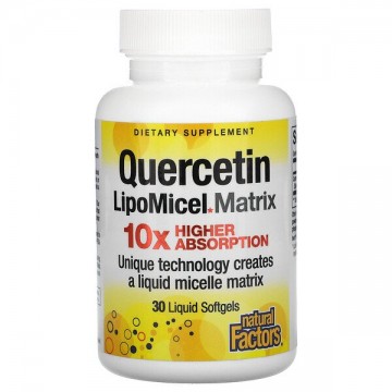 Quercetin LipoMicel Matrix (кверцетин, мицеллярная форма) 30 мягких желатиновых капсул Natural Factors