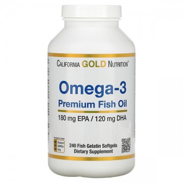 Omega-3 Premium Fish Oil (омега, рыбий жир) 240 гелевых капсул California Gold