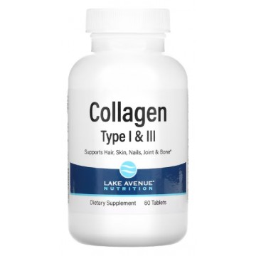 Hydrolyzed Collagen Type I & III 1000 мг (гидролизированный коллаген) 60 таблеток Lake Avenue