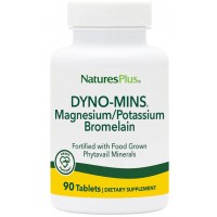 Dyno-Mins Magnesium Potassium & Bromelain (магний, калий, бромелайн) 90 таблеток Natures Plus