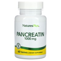 Pancreatin 1000 мг (панкреатин, пищеварительный фермент) 60 таблеток Natures Plus