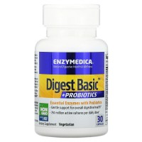 Digest Basic + Probiotics (пищеварительные ферменты, энзим, пробиотики) 30 растительных капсул Enzymedica