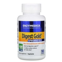 Digest Gold + Probiotics (пищеварительные ферменты, энзимы, пробиотики) 45 растительных капсул ENZYMEDICA