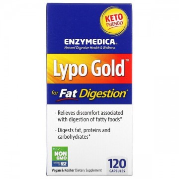 Lypo Gold (для расщепления жиров) 120 капсул Enzymedica